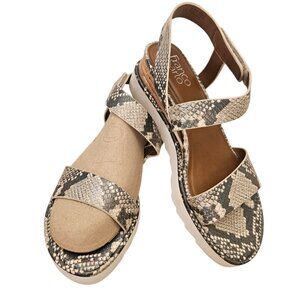 Franco Sarto Chiara Women's Sandals SZ 8.5 Snake Skin strap platform Casual NEW